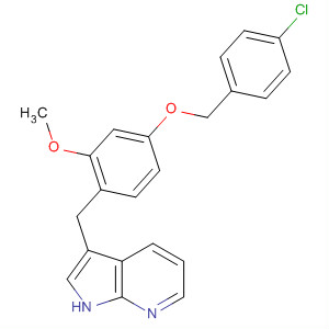 918507-90-1  1H-Pyrrolo[2,3-b]pyridine,3-[[4-[(4-chlorophenyl)methoxy]-2-methoxyphenyl]methyl]-
