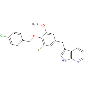 918507-92-3  1H-Pyrrolo[2,3-b]pyridine,3-[[4-[(4-chlorophenyl)methoxy]-3-fluoro-5-methoxyphenyl]methyl]-