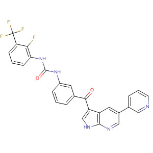 918508-60-8  Urea,N-[2-fluoro-3-(trifluoromethyl)phenyl]-N'-[3-[[5-(3-pyridinyl)-1H-pyrrolo[2,3-b]pyridin-3-yl]carbonyl]phenyl]-