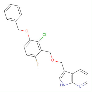 918509-57-6  1H-Pyrrolo[2,3-b]pyridine,3-[[2-chloro-6-fluoro-3-(phenylmethoxy)phenyl]methoxymethyl]-