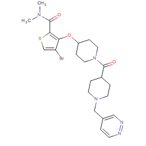 918535-23-6  2-Thiophenecarboxamide,4-bromo-N,N-dimethyl-3-[[1-[[1-(4-pyridazinylmethyl)-4-piperidinyl]carbonyl]-4-piperidinyl]oxy]-