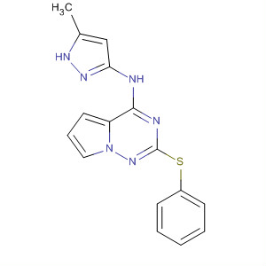 918538-02-0  Pyrrolo[2,1-f][1,2,4]triazin-4-amine,N-(5-methyl-1H-pyrazol-3-yl)-2-(phenylthio)-