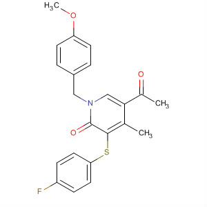 918542-51-5  2(1H)-Pyridinone,5-acetyl-3-[(4-fluorophenyl)thio]-1-[(4-methoxyphenyl)methyl]-4-methyl-