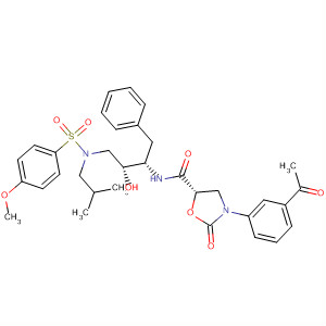 918542-76-4  5-Oxazolidinecarboxamide,3-(3-acetylphenyl)-N-[(1S,2R)-2-hydroxy-3-[[(4-methoxyphenyl)sulfonyl](2-methylpropyl)amino]-1-(phenylmethyl)propyl]-2-oxo-, (5S)-