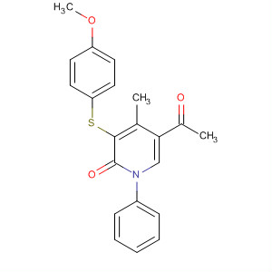 918543-30-3  2(1H)-Pyridinone, 5-acetyl-3-[(4-methoxyphenyl)thio]-4-methyl-1-phenyl-