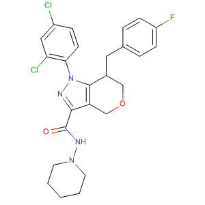 918546-51-7  Pyrano[4,3-c]pyrazole-3-carboxamide,1-(2,4-dichlorophenyl)-7-[(4-fluorophenyl)methyl]-1,4,6,7-tetrahydro-N-1-piperidinyl-