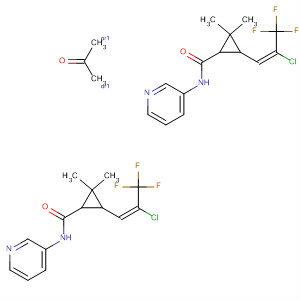 918625-83-9  Cyclopropanecarboxamide,3-[(1E)-2-chloro-3,3,3-trifluoro-1-propen-1-yl]-2,2-dimethyl-N-3-pyridinyl-, compd. with 2-propanone (2:1), (1R,3R)-rel-