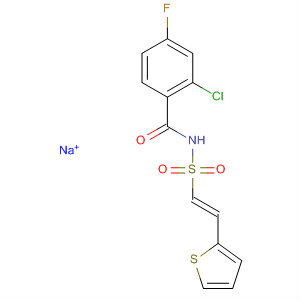 918635-21-9  Benzamide, 2-chloro-4-fluoro-N-[[(1E)-2-(2-thienyl)ethenyl]sulfonyl]-,sodium salt (1:1)