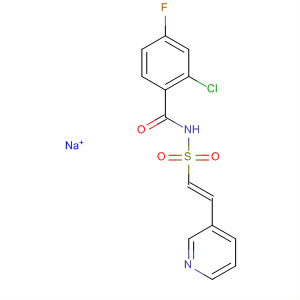 918635-38-8  Benzamide, 2-chloro-4-fluoro-N-[[(1E)-2-(3-pyridinyl)ethenyl]sulfonyl]-,sodium salt (1:1)