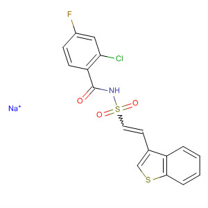 918635-59-3  Benzamide,N-[[(1E)-2-benzo[b]thien-3-ylethenyl]sulfonyl]-2-chloro-4-fluoro-, sodiumsalt (1:1)