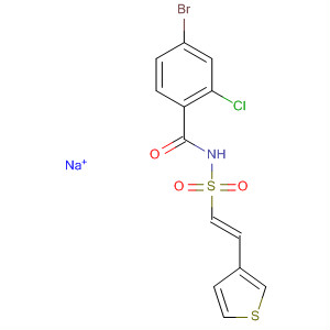 918635-73-1  Benzamide, 4-bromo-2-chloro-N-[[(1E)-2-(3-thienyl)ethenyl]sulfonyl]-,sodium salt (1:1)