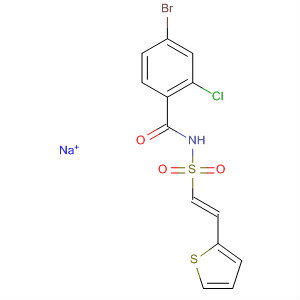 918635-74-2  Benzamide, 4-bromo-2-chloro-N-[[(1E)-2-(2-thienyl)ethenyl]sulfonyl]-,sodium salt (1:1)