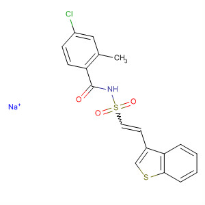 918635-94-6  Benzamide,N-[[(1E)-2-benzo[b]thien-3-ylethenyl]sulfonyl]-4-chloro-2-methyl-, sodiumsalt (1:1)