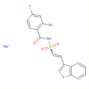 918635-95-7  Benzamide,N-[[(1E)-2-benzo[b]thien-3-ylethenyl]sulfonyl]-2-bromo-4-fluoro-, sodiumsalt (1:1)