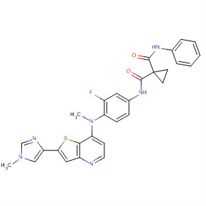 918641-45-9  1,1-Cyclopropanedicarboxamide,N-[3-fluoro-4-[methyl[2-(1-methyl-1H-imidazol-4-yl)thieno[3,2-b]pyridin-7-yl]amino]phenyl]-N'-phenyl-