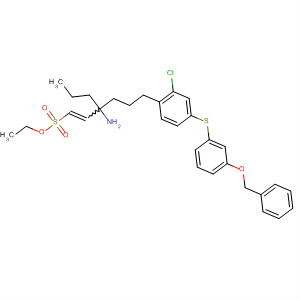 918645-63-3  1-Hexene-1-sulfonic acid,3-amino-6-[2-chloro-4-[[3-(phenylmethoxy)phenyl]thio]phenyl]-3-propyl-,ethyl ester