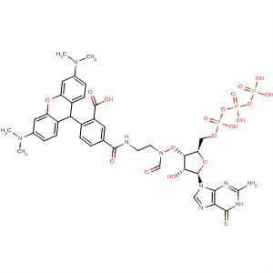 918656-28-7  Guanosine 5'-(tetrahydrogen triphosphate), 6-thio-,3'-[N-[2-[[4-[3,6-bis(dimethylamino)-9H-xanthen-9-yl]-3-carboxybenzoyl]amino]ethyl]carbamate]