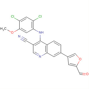 918660-37-4  3-Quinolinecarbonitrile,4-[(2,4-dichloro-5-methoxyphenyl)amino]-7-(5-formyl-3-furanyl)-