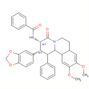 918665-73-3  Benzamide,N-[(2R,3S)-2-(1,3-benzodioxol-5-yl)-3,4,6,7-tetrahydro-9,10-dimethoxy-4-oxo-1-phenyl-2H-benzo[a]quinolizin-3-yl]-, rel-
