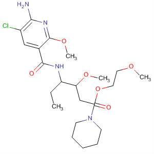 918787-55-0  1-Piperidinehexanoic acid,4-[[(6-amino-5-chloro-2-methoxy-3-pyridinyl)carbonyl]amino]-3-methoxy-, 2-methoxyethyl ester, (3S,4R)-
