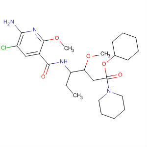 918787-61-8  1-Piperidinehexanoic acid,4-[[(6-amino-5-chloro-2-methoxy-3-pyridinyl)carbonyl]amino]-3-methoxy-, cyclohexyl ester, (3S,4R)-