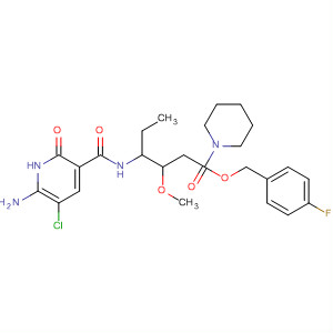 918788-29-1  1-Piperidinehexanoic acid,4-[[(6-amino-5-chloro-1,2-dihydro-2-oxo-3-pyridinyl)carbonyl]amino]-3-methoxy-, (4-fluorophenyl)methyl ester, (3S,4R)-