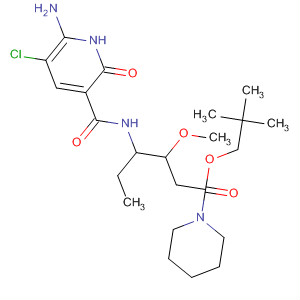 918788-31-5  1-Piperidinehexanoic acid,4-[[(6-amino-5-chloro-1,2-dihydro-2-oxo-3-pyridinyl)carbonyl]amino]-3-methoxy-, 2,2-dimethylpropyl ester, (3S,4R)-