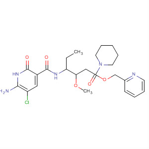 918788-32-6  1-Piperidinehexanoic acid,4-[[(6-amino-5-chloro-1,2-dihydro-2-oxo-3-pyridinyl)carbonyl]amino]-3-methoxy-, 2-pyridinylmethyl ester, (3S,4R)-