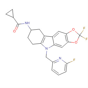 918792-58-2  Cyclopropanecarboxamide,N-[2,2-difluoro-5-[(6-fluoro-2-pyridinyl)methyl]-6,7,8,9-tetrahydro-5H-1,3-dioxolo[4,5-b]carbazol-8-yl]-
