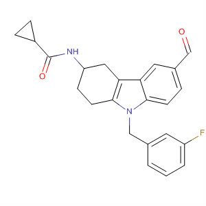 918793-10-9  Cyclopropanecarboxamide,N-[9-[(3-fluorophenyl)methyl]-6-formyl-2,3,4,9-tetrahydro-1H-carbazol-3-yl]-