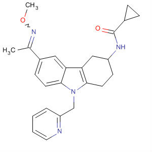 918793-12-1  Cyclopropanecarboxamide,N-[2,3,4,9-tetrahydro-6-[1-(methoxyimino)ethyl]-9-(2-pyridinylmethyl)-1H-carbazol-3-yl]-