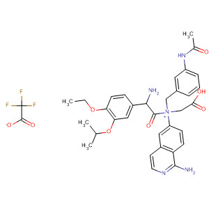 918806-54-9  Glycine,N-(1-amino-6-isoquinolinyl)-2-[4-ethoxy-3-(1-methylethoxy)phenyl]glycyl-N-[[3-(acetylamino)phenyl]methyl]-, 2,2,2-trifluoroacetate (1:1)