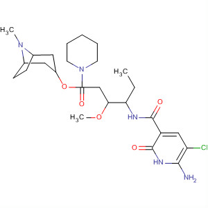 918827-46-0  1-Piperidinehexanoic acid,4-[[(6-amino-5-chloro-1,2-dihydro-2-oxo-3-pyridinyl)carbonyl]amino]-3-methoxy-, 8-methyl-8-azabicyclo[3.2.1]oct-3-yl ester, (3S,4R)-