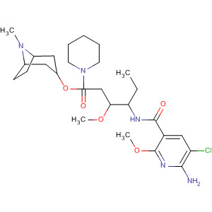918827-47-1  1-Piperidinehexanoic acid,4-[[(6-amino-5-chloro-2-methoxy-3-pyridinyl)carbonyl]amino]-3-methoxy-, 8-methyl-8-azabicyclo[3.2.1]oct-3-yl ester, (3R,4S)-