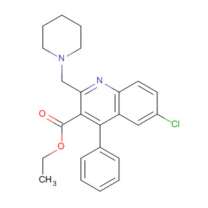 918888-05-8  3-Quinolinecarboxylic acid, 6-chloro-4-phenyl-2-(1-piperidinylmethyl)-,ethyl ester