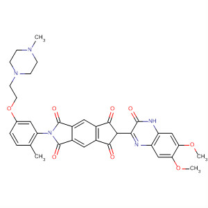 918899-74-8  Cyclopent[f]isoindole-1,3,5,7(2H,6H)-tetrone,6-(3,4-dihydro-6,7-dimethoxy-3-oxo-2-quinoxalinyl)-2-[2-methyl-5-[2-(4-methyl-1-piperazinyl)ethoxy]phenyl]-