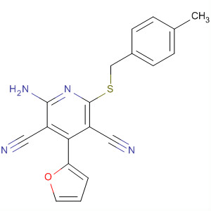 918901-38-9  3,5-Pyridinedicarbonitrile,2-amino-4-(2-furanyl)-6-[[(4-methylphenyl)methyl]thio]-