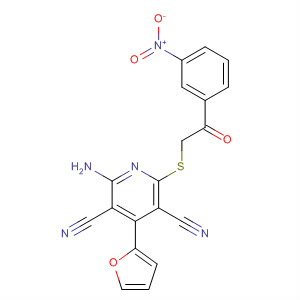 918901-40-3  3,5-Pyridinedicarbonitrile,2-amino-4-(2-furanyl)-6-[[2-(3-nitrophenyl)-2-oxoethyl]thio]-