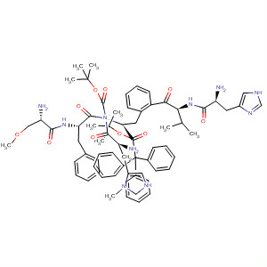 918935-82-7  L-Phenylalanine,N-[(1,1-dimethylethoxy)carbonyl]-3-methyl-L-histidyl-1-(triphenylmethyl)-L-histidyl-L-valyl-O-(1,1-dimethylethyl)-L-seryl-D-phenylalanyl-, methyl ester