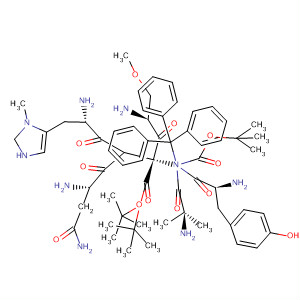 918936-00-2  L-Alanine,N-[(1,1-dimethylethoxy)carbonyl]-3-methyl-L-histidyl-N-(triphenylmethyl)-L-asparaginyl-2-methylalanyl-O-(1,1-dimethylethyl)-L-seryl-O-(1,1-dimethylethyl)-D-tyrosyl-, methyl ester