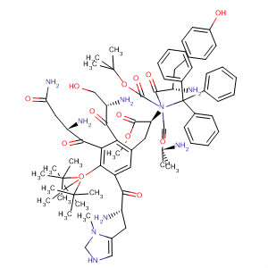 918936-30-8  D-Tyrosine,N-[(1,1-dimethylethoxy)carbonyl]-3-methyl-L-histidyl-N-(triphenylmethyl)-L-asparaginyl-2-methylalanyl-O-(1,1-dimethylethyl)-L-seryl-O-(1,1-dimethylethyl)-D-tyrosyl-O-(1,1-dimethylethyl)-, methyl ester