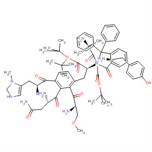 918936-31-9  D-Phenylalanine,N-[(1,1-dimethylethoxy)carbonyl]-3-methyl-L-histidyl-N-(triphenylmethyl)-L-asparaginyl-2-methylalanyl-O-(1,1-dimethylethyl)-L-seryl-O-(1,1-dimethylethyl)-D-tyrosyl-, methyl ester
