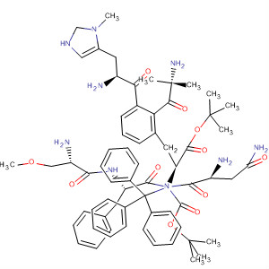 918936-33-1  D-Phenylalanine,N-[(1,1-dimethylethoxy)carbonyl]-3-methyl-L-histidyl-N-(triphenylmethyl)-L-asparaginyl-2-methylalanyl-O-(1,1-dimethylethyl)-L-seryl-D-phenylalanyl-, methyl ester