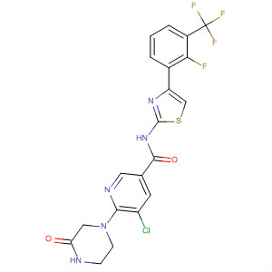 918938-83-7  3-Pyridinecarboxamide,5-chloro-N-[4-[2-fluoro-3-(trifluoromethyl)phenyl]-2-thiazolyl]-6-(3-oxo-1-piperazinyl)-