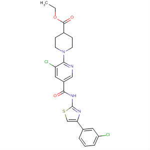918939-17-0  4-Piperidinecarboxylic acid,1-[3-chloro-5-[[[4-(3-chlorophenyl)-2-thiazolyl]amino]carbonyl]-2-pyridinyl]-, ethyl ester