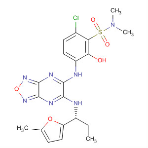 918944-17-9  Benzenesulfonamide,6-chloro-2-hydroxy-N,N-dimethyl-3-[[6-[[(1R)-1-(5-methyl-2-furanyl)propyl]amino][1,2,5]oxadiazolo[3,4-b]pyrazin-5-yl]amino]-