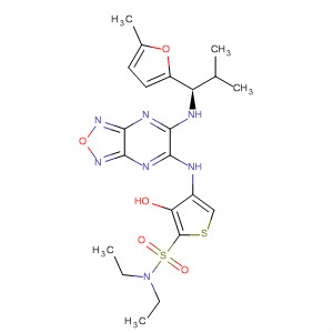 918944-27-1  2-Thiophenesulfonamide,N,N-diethyl-3-hydroxy-4-[[6-[[(1R)-2-methyl-1-(5-methyl-2-furanyl)propyl]amino][1,2,5]oxadiazolo[3,4-b]pyrazin-5-yl]amino]-