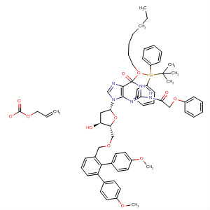 918947-05-4  Guanosine,5'-O-[bis(4-methoxyphenyl)phenylmethyl]-2'-deoxy-6-O-[7-[[(1,1-dimethylethyl)diphenylsilyl]oxy]heptyl]-N-(2-phenoxyacetyl)-, 3'-(2-propen-1-ylcarbonate)