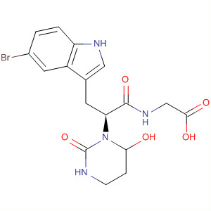 918957-29-6  Glycine,N-[(2S)-3-(5-bromo-1H-indol-3-yl)-1-oxo-2-(tetrahydro-6-hydroxy-2-oxo-1(2H)-pyrimidinyl)propyl]-