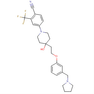917229-35-7  Benzonitrile,4-[4-hydroxy-4-[2-[3-(1-pyrrolidinylmethyl)phenoxy]ethyl]-1-piperidinyl]-2-(trifluoromethyl)-